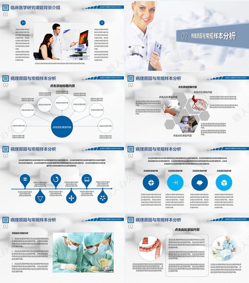 高端医学课题研究病理分析研讨报告PPT模版