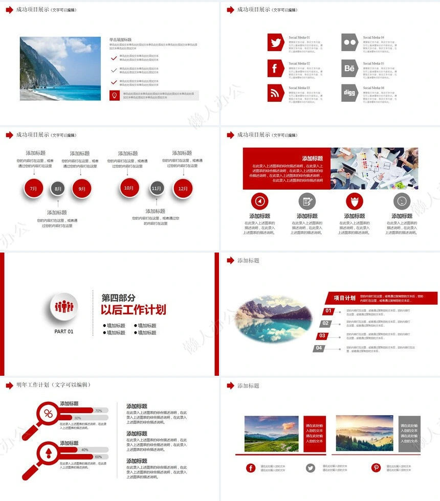 商务通用述职报告PPT模板