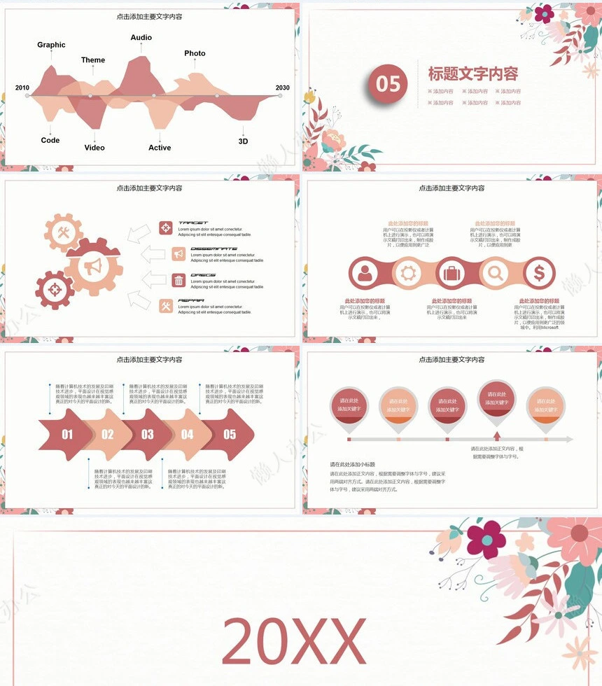 小清新述职报告动态PPT模版