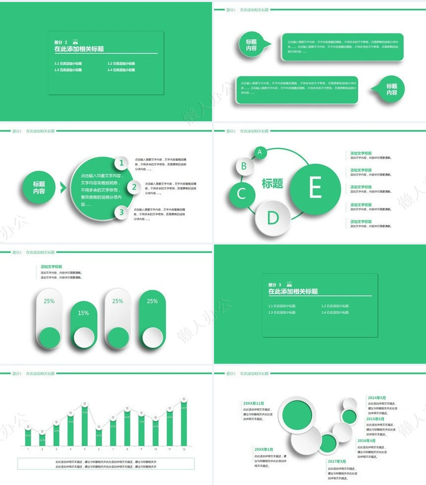 绿色述职报告工作总结PPT模板